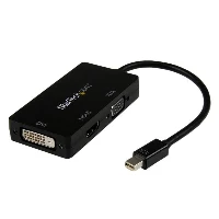 StarTech.com Travel A/V Adapter 3-in-1 Mini DisplayPort to VGA DVI or HDMI Converter, 0.15 m, Mini DisplayPort, DVI-D + VGA (D-Sub) + HDMI, Male, Female, Straight