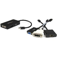 StarTech.com Travel A/V Adapter 3-in-1 Mini DisplayPort to VGA DVI or HDMI Converter, 0.15 m, Mini DisplayPort, DVI-D + VGA (D-Sub) + HDMI, Male, Female, Straight