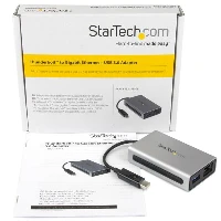 StarTech.com Thunderbolt to Gigabit Ethernet plus USB 3.0 - Thunderbolt Adapter, Wired, Thunderbolt 3, Ethernet, 10000 Mbit/s, Black, Silver