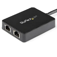 StarTech.com USB 3.0 to Dual Port Gigabit Ethernet Adapter NIC w/ USB Port, Wired, USB, Ethernet, 5000 Mbit/s, Black