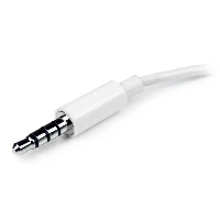StarTech.com White headset adapter for headsets with separate headphone / microphone plugs - 3.5mm 4 position to 2x 3 position 3.5mm M/F, White, 3.5mm, 2 x 3.5mm, Male, Female, Polyvinyl chloride (PVC)