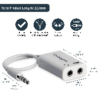 StarTech.com White headset adapter for headsets with separate headphone / microphone plugs - 3.5mm 4 position to 2x 3 position 3.5mm M/F, White, 3.5mm, 2 x 3.5mm, Male, Female, Polyvinyl chloride (PVC)