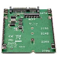 StarTech.com M.2 SATA SSD to 2.5in SATA Adapter - M.2 NGFF to SATA Converter - 7mm - Open-Frame Bracket - M2 Hard Drive Adapter, SATA, M.2, Green, CE, FCC, 6 Gbit/s, -40 - 85 C