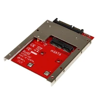 StarTech.com mSATA SSD to 2.5in SATA Adapter Converter, SATA, mSATA, Black, Red, Silver, CE, FCC, 6 Gbit/s, -40 - 85 C