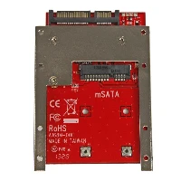 StarTech.com mSATA SSD to 2.5in SATA Adapter Converter, SATA, mSATA, Black, Red, Silver, CE, FCC, 6 Gbit/s, -40 - 85 C