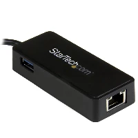 StarTech.com USB-C to Gigabit Network Adapter with Extra USB 3.0 Port, Wired, USB, Ethernet, 5000 Mbit/s, Black