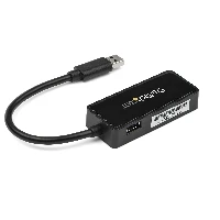 StarTech.com USB 3.0 to Gigabit Ethernet Adapter NIC w/ USB Port - Black, Wired, USB, Ethernet, 5000 Mbit/s, Black