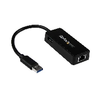 StarTech.com USB 3.0 to Gigabit Ethernet Adapter NIC w/ USB Port - Black, Wired, USB, Ethernet, 5000 Mbit/s, Black
