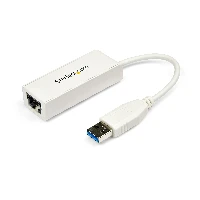 StarTech.com USB 3.0 to Gigabit Ethernet NIC Network Adapter - White, Wired, USB, Ethernet, 5000 Mbit/s, White