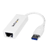 StarTech.com USB 3.0 to Gigabit Ethernet NIC Network Adapter - White, Wired, USB, Ethernet, 5000 Mbit/s, White