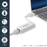 StarTech.com USB 3.0 to Gigabit Ethernet NIC Network Adapter - White, Wired, USB, Ethernet, 5000 Mbit/s, White