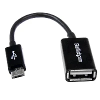 StarTech.com 5in Micro USB to USB OTG Host Adapter M/F, 0.127 m, Micro-USB B, USB A, USB 2.0, 480 Mbit/s, Black