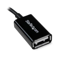 StarTech.com 5in Micro USB to USB OTG Host Adapter M/F, 0.127 m, Micro-USB B, USB A, USB 2.0, 480 Mbit/s, Black