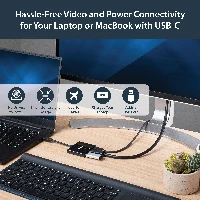 StarTech.com USB-C Multiport Adapter with HDMI - USB 3.0 Port - 60W PD - Black, Wired, USB 3.2 Gen 1 (3.1 Gen 1) Type-C, Black, 5 Gbit/s, 4096 x 2160 pixels, Plastic