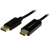 StarTech.com 10ft (3m) DisplayPort to HDMI Cable - 4K 30Hz - DisplayPort to HDMI Adapter Cable - DP 1.2 to HDMI Monitor Cable Converter - Latching DP Connector - Passive DP to HDMI Cord, 3 m, DisplayPort, HDMI, Male, Male, Straight