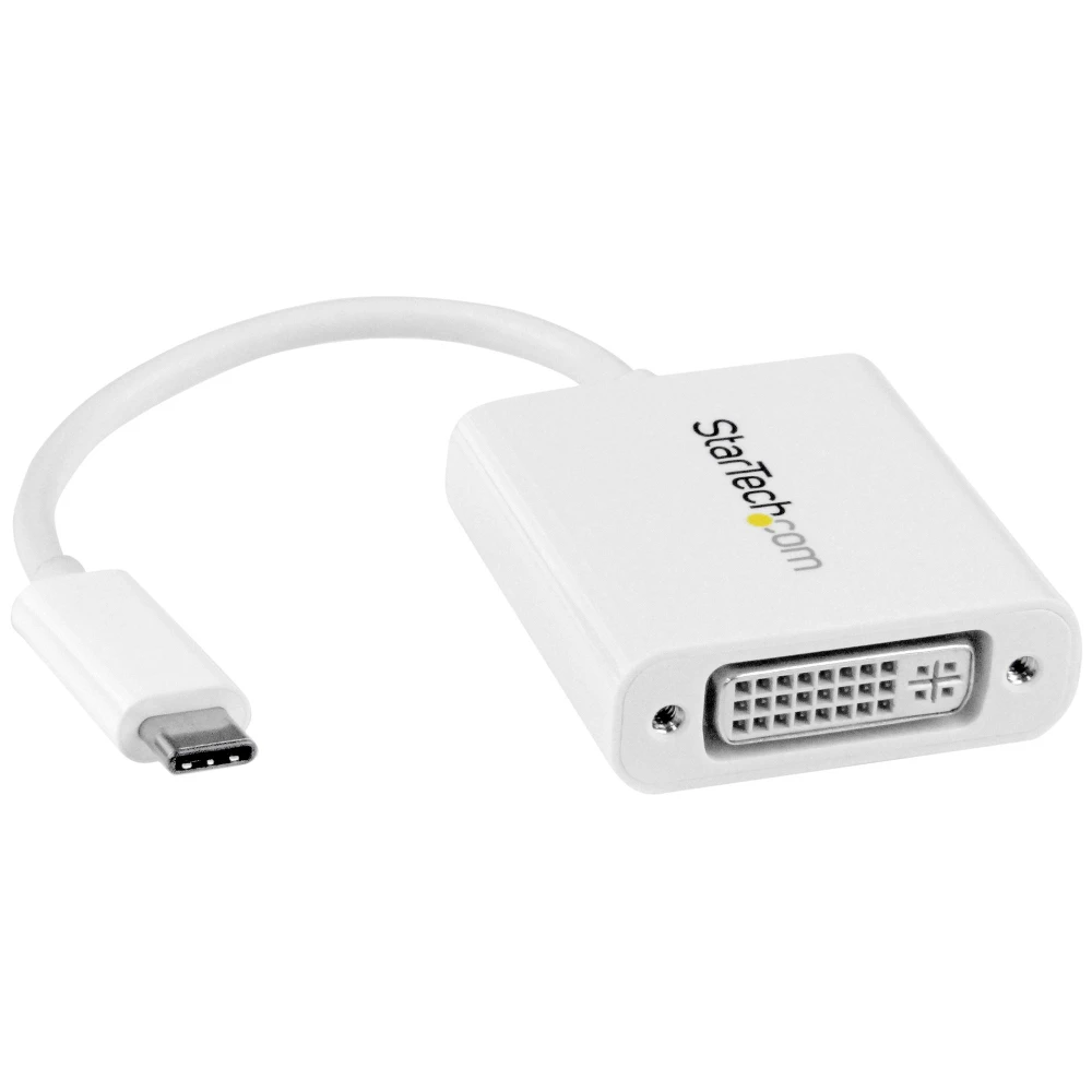StarTech.com USB-C to DVI Adapter - White, 3.2 Gen 2 (3.1 Gen 2), USB Type-C, DVI output, 1920 x 1200 pixels