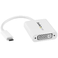 StarTech.com USB-C to DVI Adapter - White, 3.2 Gen 2 (3.1 Gen 2), USB Type-C, DVI output, 1920 x 1200 pixels