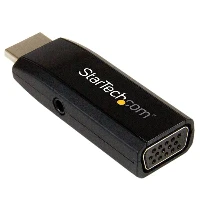 StarTech.com HDMI to VGA Converter with Audio - Compact - 1920x1200, Active video converter, Black, CE, FCC, REACH, 1900 x 1200, 1920 x 1200, 800 x 600,1024 x 768,1280 x 1024,1280 x 720,1280 x 768,1280 x 800,1280 x 960,1400 x 1050,1600 x..., 1080p, 720p