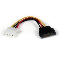StarTech.com 6in SATA to LP4 Power Cable Adapter - F/M, 0.1524 m, Molex (4-pin), SATA 15-pin, Male, Male, Straight