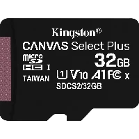 Kingston Canvas Select Plus - Scheda di memoria flash (adattatore microSDHC per SD in dotazione) - 32 GB - A1 / Video Class V10 / UHS Class 1 / Class10 - UHS-I microSDHC (pacchetto di 2)