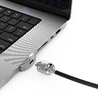 Compulocks Ledge Lock Adapter for MacBook Pro 16 M1 & M2 with Keyed Cable Lock Silver - Adattatore connessione blocco di sicurezza - con portachiavi - per Apple MacBook Pro 16 (Late 2021)