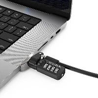 Compulocks Ledge Lock Adapter for MacBook Pro 16 M1 & M2 with Combination Cable Lock Silver - Adattatore connessione blocco di sicurezza - con lucchetto con combinazione - per Apple MacBook Pro 16 (Late 2021)
