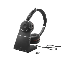 Jabra Evolve 75 SE UC Stereo - Cuffie con microfono - on-ear - Bluetooth - senza fili - eliminazione rumore attivata - USB - con supporto di ricarica - Zoom Certificato - per LINK 380a MS