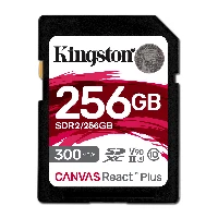 Kingston Canvas React Plus - Scheda di memoria flash - 256 GB - Video Class V90 / UHS-II U3 / Class10 - UHS-II SDXC