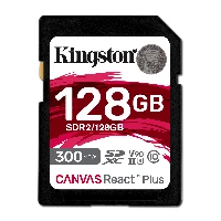 Kingston Canvas React Plus - Scheda di memoria flash - 128 GB - Video Class V90 / UHS-II U3 / Class10 - UHS-II SDXC