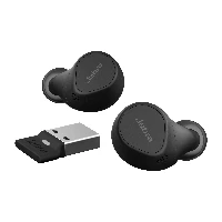Jabra Evolve2 Buds UC - True wireless earphones con microfono - in-ear - Bluetooth - eliminazione rumore attivata - USB-A tramite adattatore Bluetooth - isolamento dal rumore - nero - Zoom Certificato, Ottimizzato per Google Meet