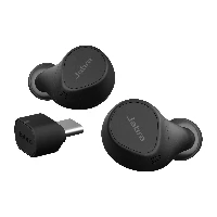 Jabra Evolve2 Buds MS - True wireless earphones con microfono - in-ear - Bluetooth - eliminazione rumore attivata - USB-C tramite adattatore Bluetooth - isolamento dal rumore - nero - Certificato per i team Microsoft