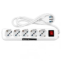 MULTIPRESA BIPASSO  MU-01 5 POSTI CON TASTO ON OFF