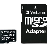 VERBATIM MICRO SDXC 256GB C10/U1 WITH ADAPTER