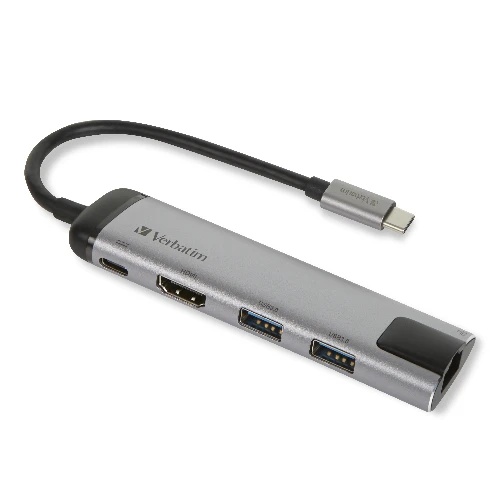 VERBATIM HUB USB-C 3XUSB-A/1XUSB-C/1XHDMI/1XRJ45