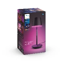 Philips Hue White and colour ambience Hue Go portable table lamp, Smart table lamp, Black, Bluetooth/Zigbee, LED, Non-changeable bulb(s), White