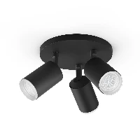 Philips Hue White and colour ambience Fugato triple spotlight, Smart ceiling light, Black, Bluetooth, LED, GU10, 5.5 W