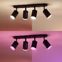 Philips Hue White and colour ambience Fugato quadruple spotlight, Smart ceiling light, Black, Bluetooth, LED, GU10, 5.5 W