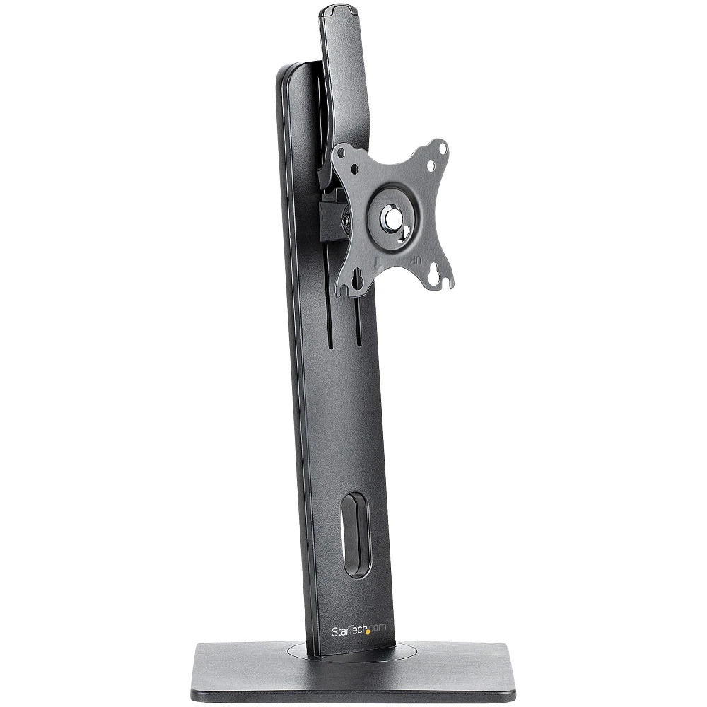 StarTech.com Free Standing Single Monitor Mount, Height Adjustable Monitor Stand, For VESA Mount Displays up to 32 (15lb/7kg), Ergonomic Monitor Stand for Desk, Tilt/Swivel/Rotate, Black - Universal Monitor Stand - Supporto - braccio regolabile - per Mon