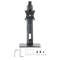 StarTech.com Free Standing Single Monitor Mount, Height Adjustable Monitor Stand, For VESA Mount Displays up to 32 (15lb/7kg), Ergonomic Monitor Stand for Desk, Tilt/Swivel/Rotate, Black - Universal Monitor Stand - Supporto - braccio regolabile - per Mon