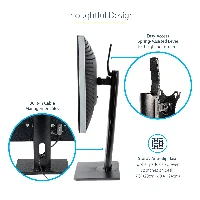 StarTech.com Free Standing Single Monitor Mount, Height Adjustable Monitor Stand, For VESA Mount Displays up to 32 (15lb/7kg), Ergonomic Monitor Stand for Desk, Tilt/Swivel/Rotate, Black - Universal Monitor Stand - Supporto - braccio regolabile - per Mon