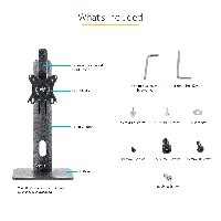 StarTech.com Free Standing Single Monitor Mount, Height Adjustable Monitor Stand, For VESA Mount Displays up to 32 (15lb/7kg), Ergonomic Monitor Stand for Desk, Tilt/Swivel/Rotate, Black - Universal Monitor Stand - Supporto - braccio regolabile - per Mon