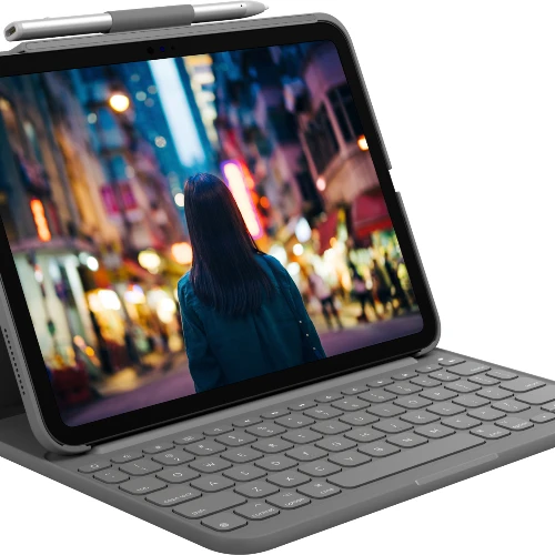 Logitech Slim Folio, QWERTZ, German, 1.8 cm, 1 mm, Apple, iPad (10th gen) Model A2696, A2757, A2777