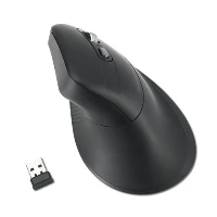 Kensington Pro Fit Ergo MY630 EQ, Right-hand, Vertical design, RF Wireless + Bluetooth + USB Type-A, 2400 DPI, Black