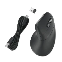 Kensington Pro Fit Ergo MY630 EQ, Right-hand, Vertical design, RF Wireless + Bluetooth + USB Type-A, 2400 DPI, Black