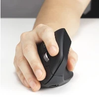 Kensington Pro Fit Ergo MY630 EQ, Right-hand, Vertical design, RF Wireless + Bluetooth + USB Type-A, 2400 DPI, Black