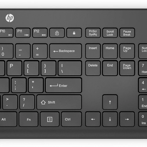 HP 235 Wireless Mouse and Keyboard Combo, Full-size (100%), Wireless, RF Wireless, Membrane, Black, Mouse included