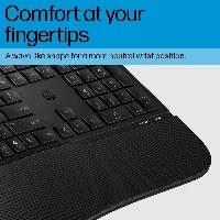 HP 485 Comfort Wired Keyboard, Full-size (100%), Wired, USB, Membrane, Black