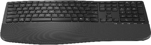 HP 685 Comfort Dual-Mode Keyboard, Full-size (100%), Wireless, RF Wireless + Bluetooth, Membrane, Black