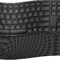 HP 685 Comfort Dual-Mode Keyboard, Full-size (100%), Wireless, RF Wireless + Bluetooth, Membrane, Black