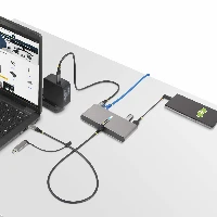 StarTech.com 2-Port USB-C Hub with Ethernet and RS-232, Attached USB-C to USB-A Dongle, 100W PD Pass-Through, 2x USB-A 5Gbps, Gigabit Ethernet, RS232 Serial (FTDI), Wired, USB 3.2 Gen 1 (3.1 Gen 1) Type-C, 100 W, 10,100,1000,2000 Mbit/s, IEEE 802.1Q, IEEE 802.1p, IEEE 802.3az, IEEE 802.3u, IEEE 802.3x, Grey